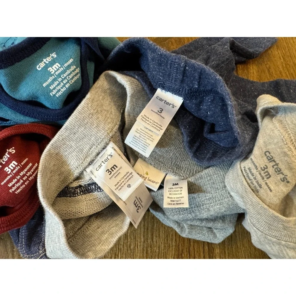Baby Boy 3 Months Outfits Jeans Pants Long‎ Sleeved Bpdysuits Shirts Clothes Lot
